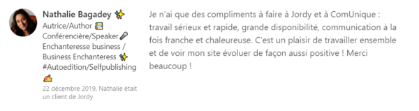 Recommandation Jordy Daden sur LinkedIn
