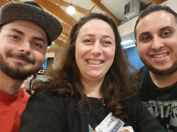 Nathalie Bagadey avec les organisateurs, Julien et Mehdi