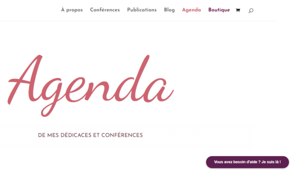 Capture d'écran de la page "Agenda" où l'on voit le pop up de Calendly