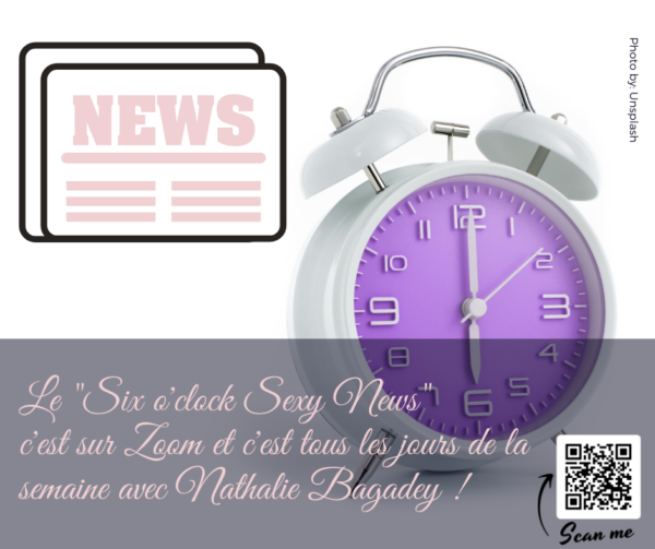 affiche présentant le Six o'clock Sexy News montrant un réveil à 6h
