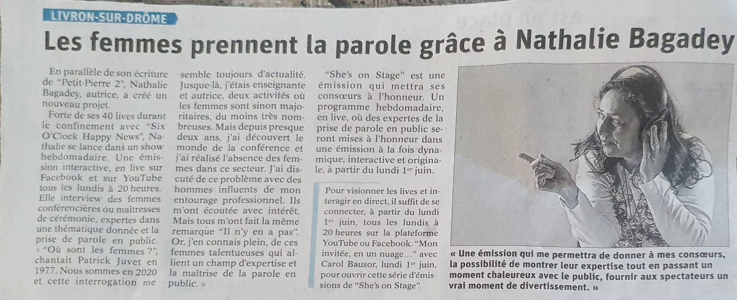 Article paru dans le Dauphiné Libéré en mai 2020