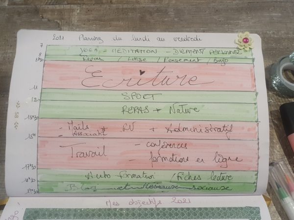 routine quotidienne figurant dans mon bullet journal