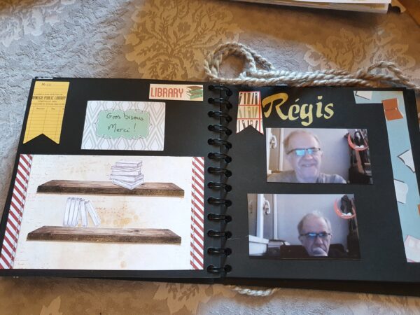 Photo du carnet souvenir de July, à la page de Régis