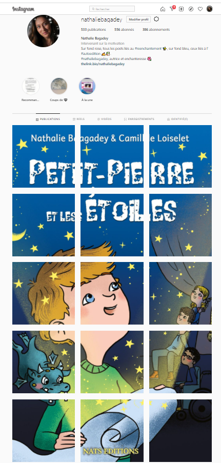 Puzzle instagram de la couveture de Petit-PIerre et les étoiles
