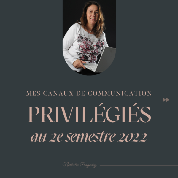 Affiche présentant l'article avec Nathalie à son ordinateur