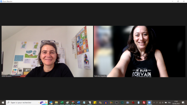 Anne Bosquet et Nathalie Bagadey sur Zoom