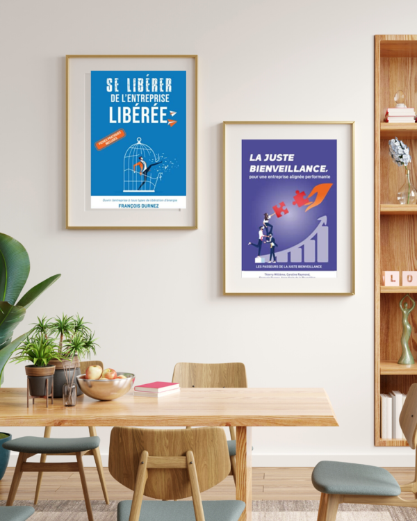 Couvertures des deux livres de François Durnez encadrées et affichées sur le mur d'un bureau virtuel.