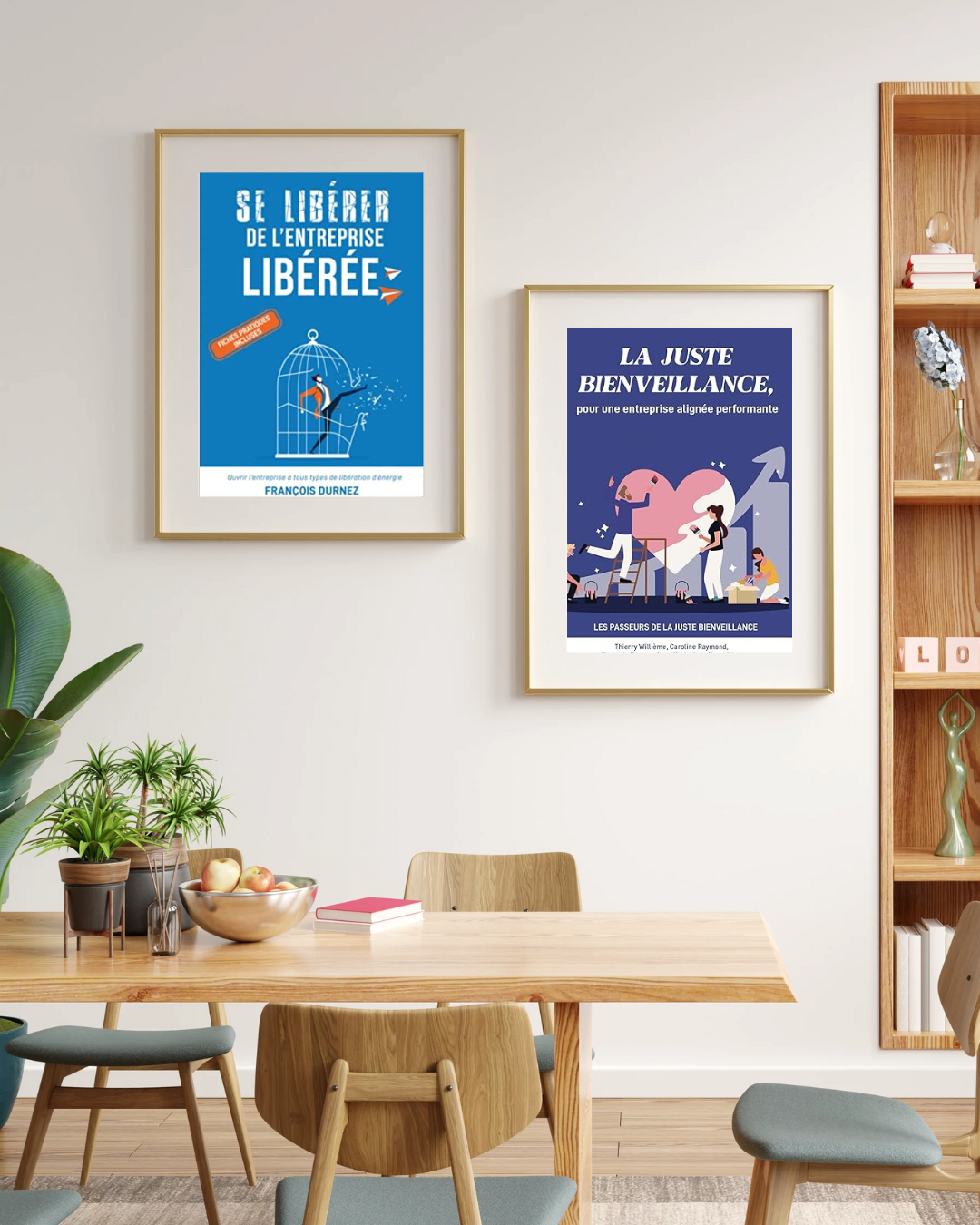 Couvertures des deux livres de François Durnez encadrées et affichées sur le mur d'un bureau virtuel.