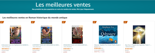 5ème place en romans historiques du monde antique